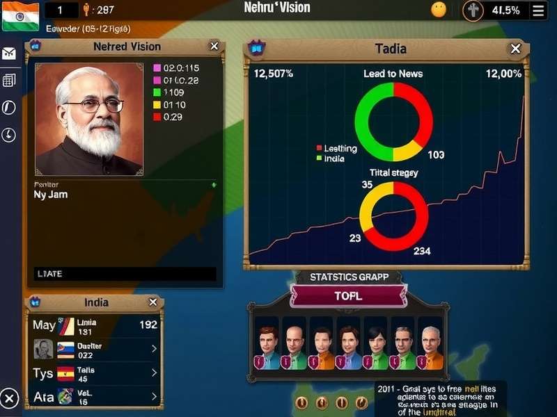Nehru S Vision gameplay screenshot showing strategic interface